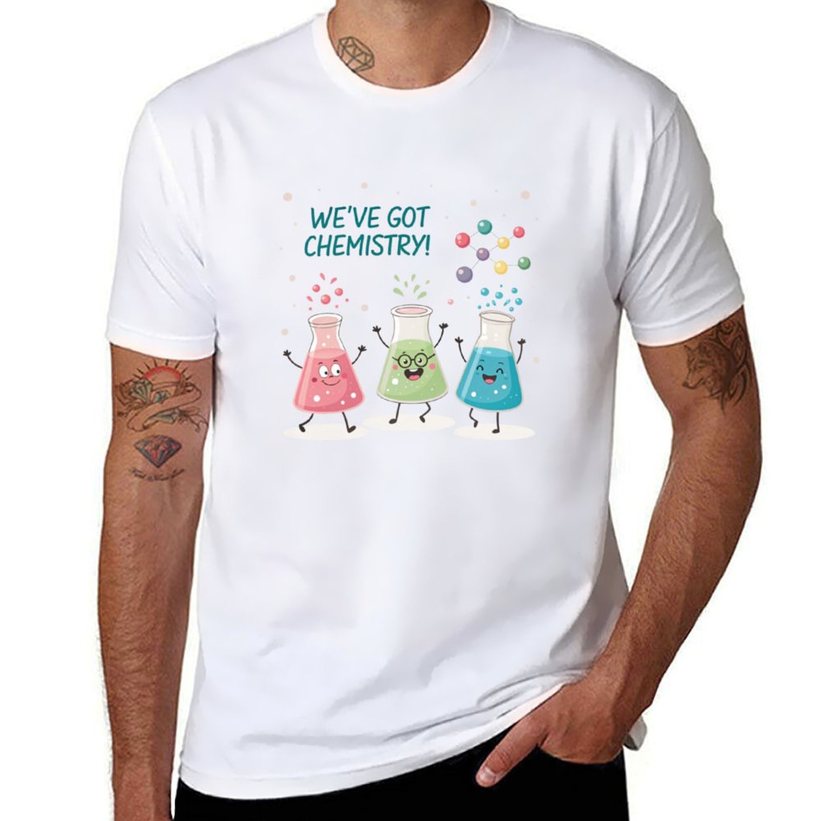 Science Buddy - Science Beaker Buddies T-Shirt noir coton